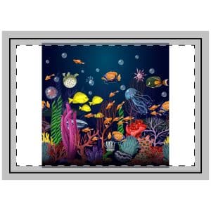 Seamless Border With Sea Herbs Inhabitans Such As Fish Other Throw Pillow