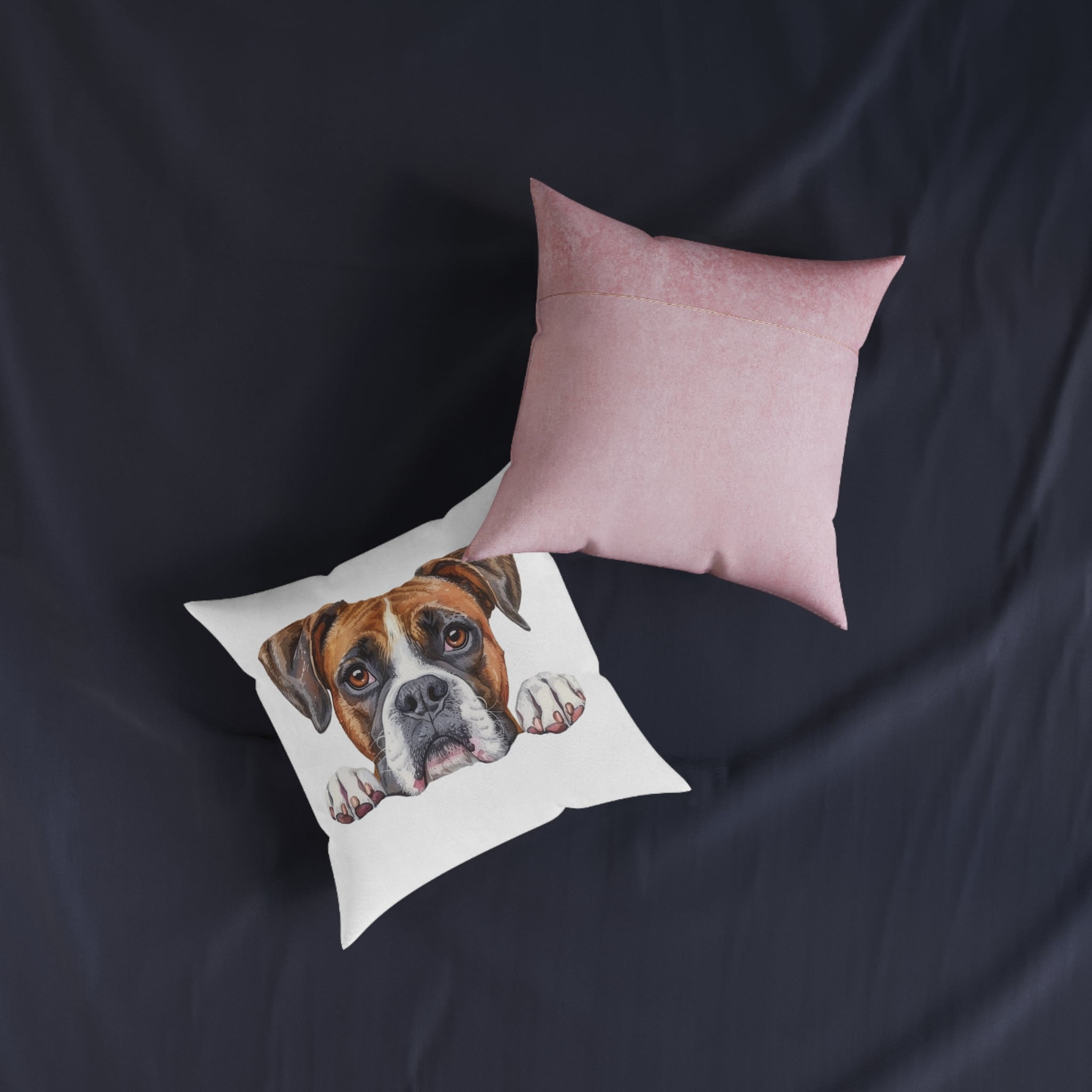 Dogs 27 Square Pillow Pink Back - Image 7