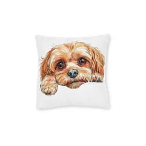 Dogs 40 Square Pillow Pink Back