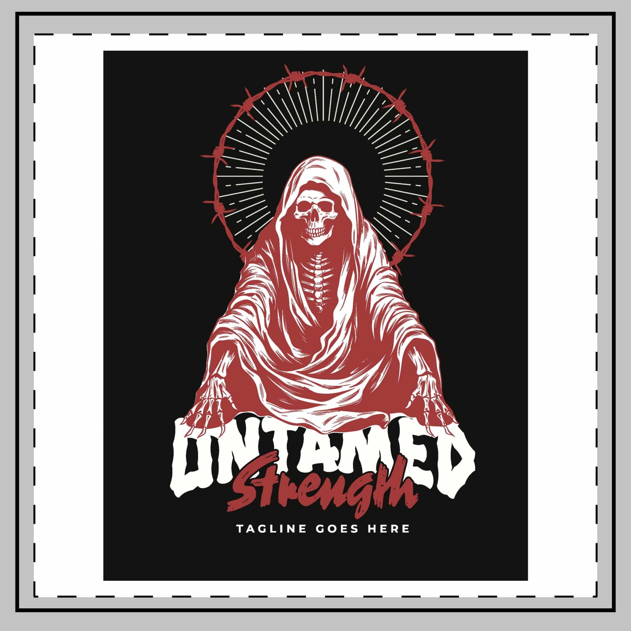 Untamed Strength the Angel of Death Is Sitting Poster Throw Pillow - Image 2