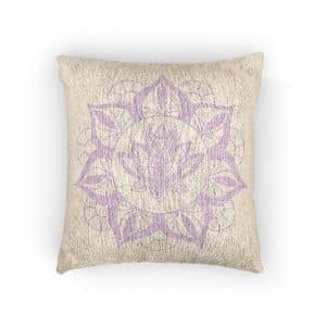 Gradient Floral Mandala Woven Pillow