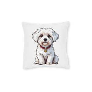 Dogs Collection 35 Square Pillow Pink Back