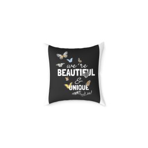We Are Beautiful and Unique Square Poly Canvas Pillow