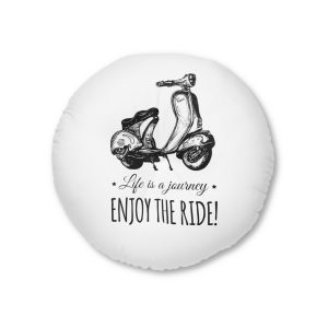 Life Is A Journey Enjoy the Ride 2 Tufted Floor Pillow Round
