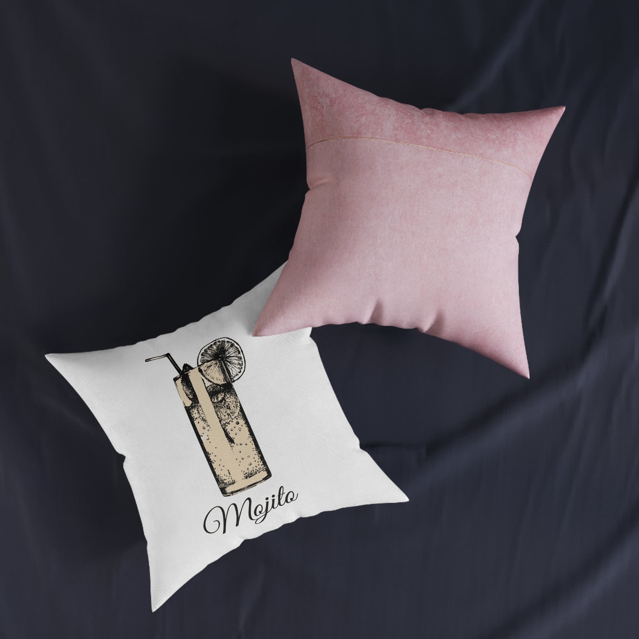 Mojito Copia Square Pillow Pink Back - Image 11