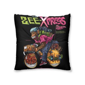 Cycling Chimpz 2 With Text Illustration Tufted Floor Pillow Square