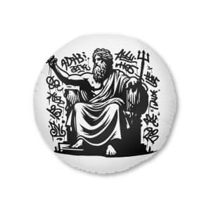 Zeus Deity Mythology Tufted Floor Pillow Round