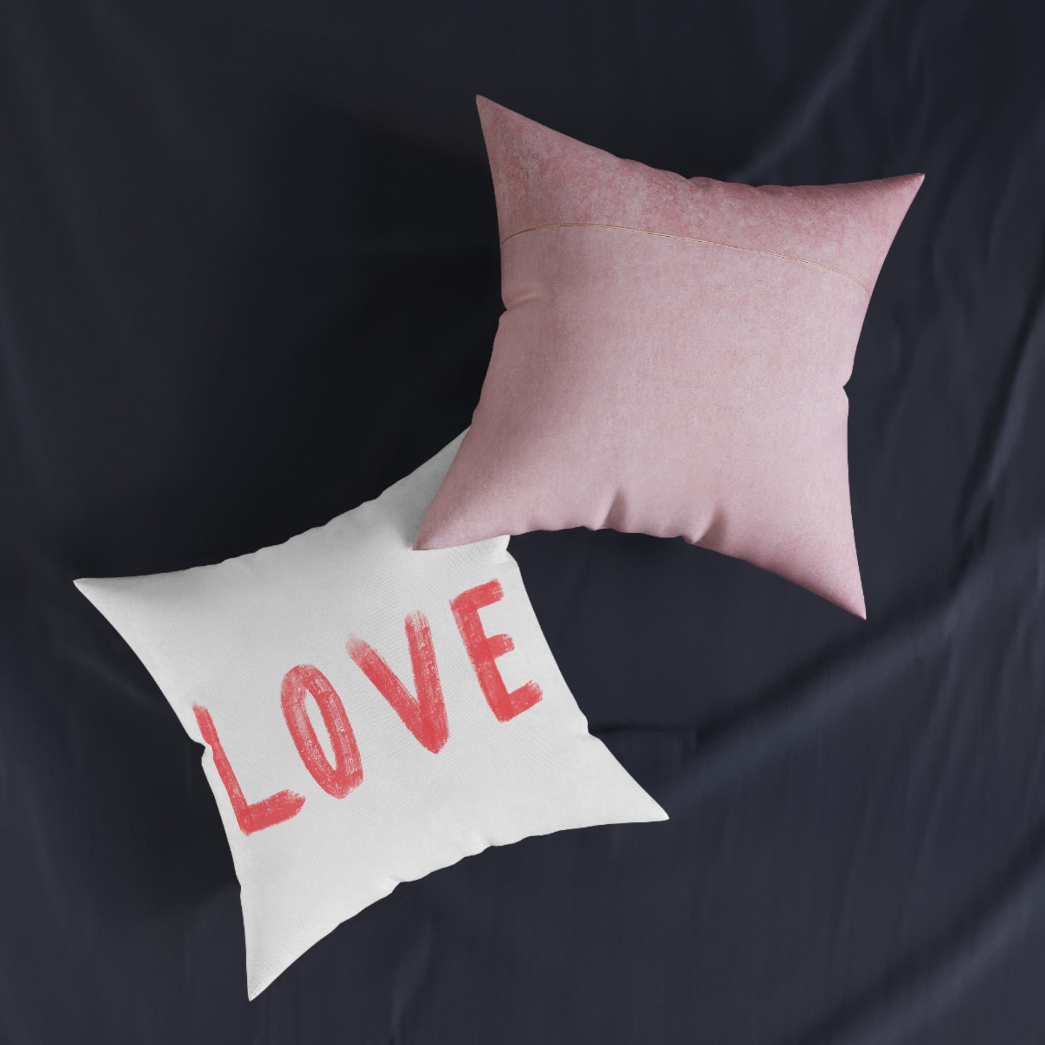 Love 5 Square Pillow Pink Back - Image 11