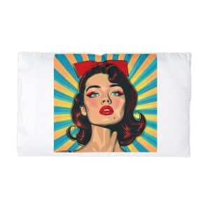 Vintage Pop Art Girl Microfiber Pillowcase