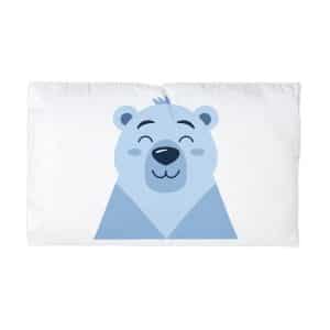 Adorable Cartoon Polar Bear Face Vector Illustration Childrens Art Projects Microfiber Pillowcase
