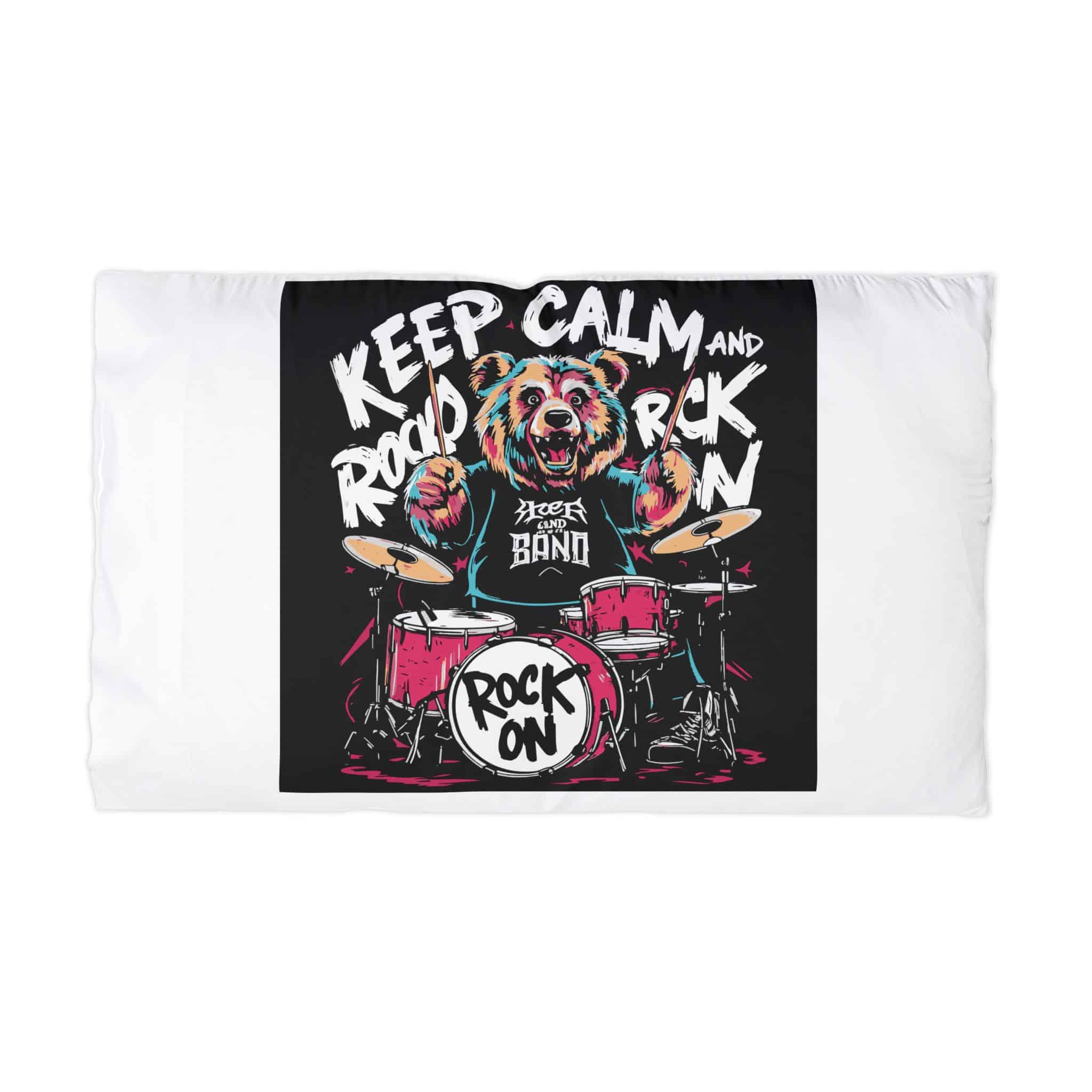 Keep Calm and Rock and Roll Microfiber Pillowcase