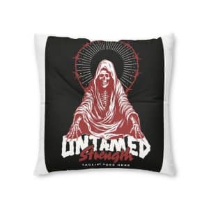 Untamed Strength the Angel of Death Is Sitting Poster Tufted Floor Pillow Square