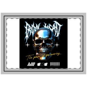 Chrome Skull Typography Power Persevering Throw Pillow