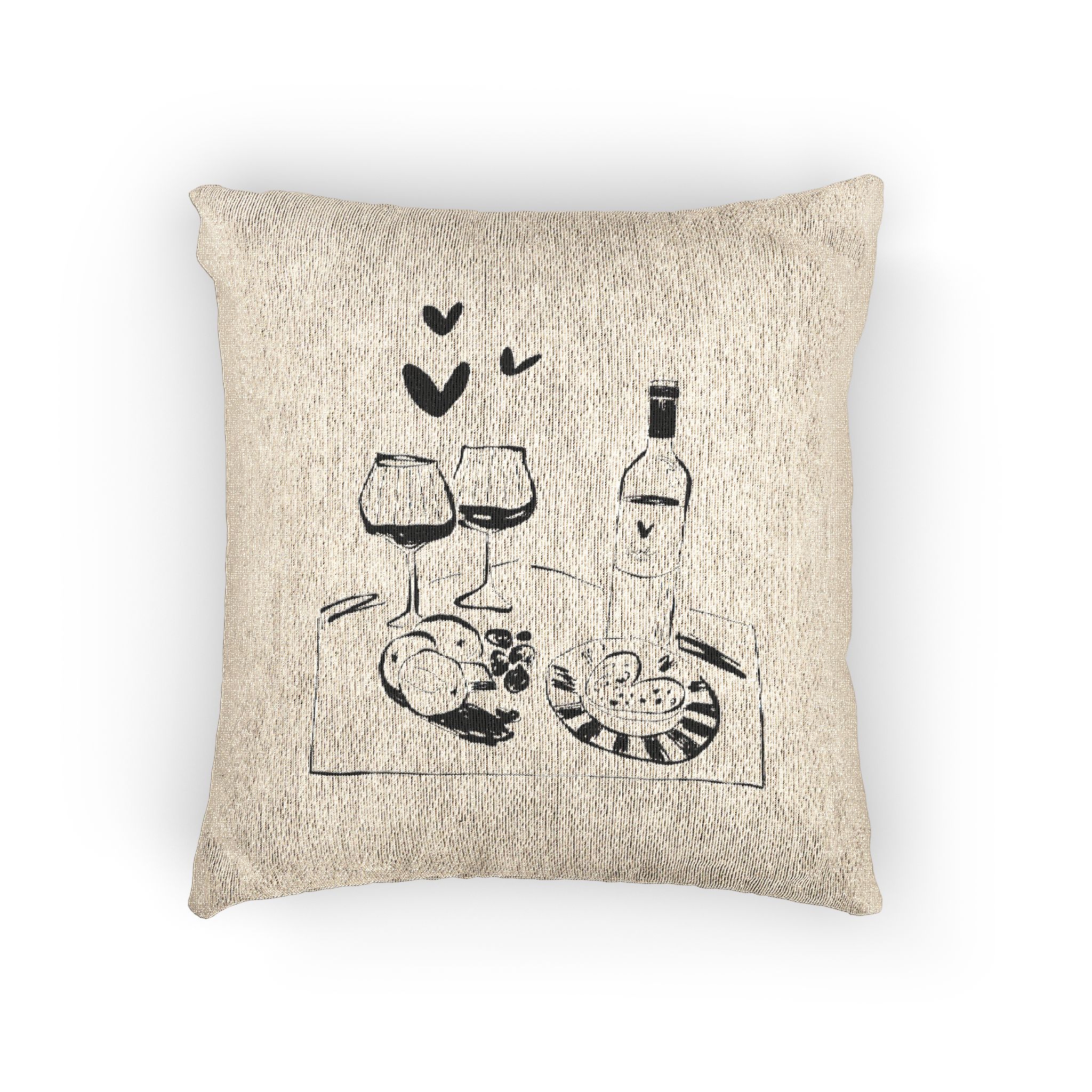 Saint Valentine S Day Hand Drawn Trendy Vector Illustration Love Card Design Cute Doodle Romantic Woven Pillow