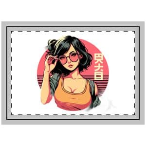 Stylish Lofi Girl Wearing Sunglasses Throw Pillow