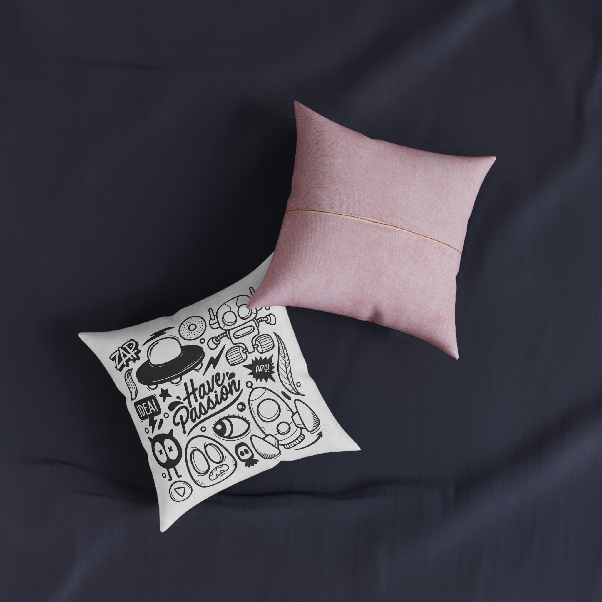 Original Design 748EEA Square Pillow Pink Back - Image 3