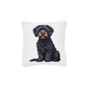 Dogs Collection 22 Square Pillow Pink Back
