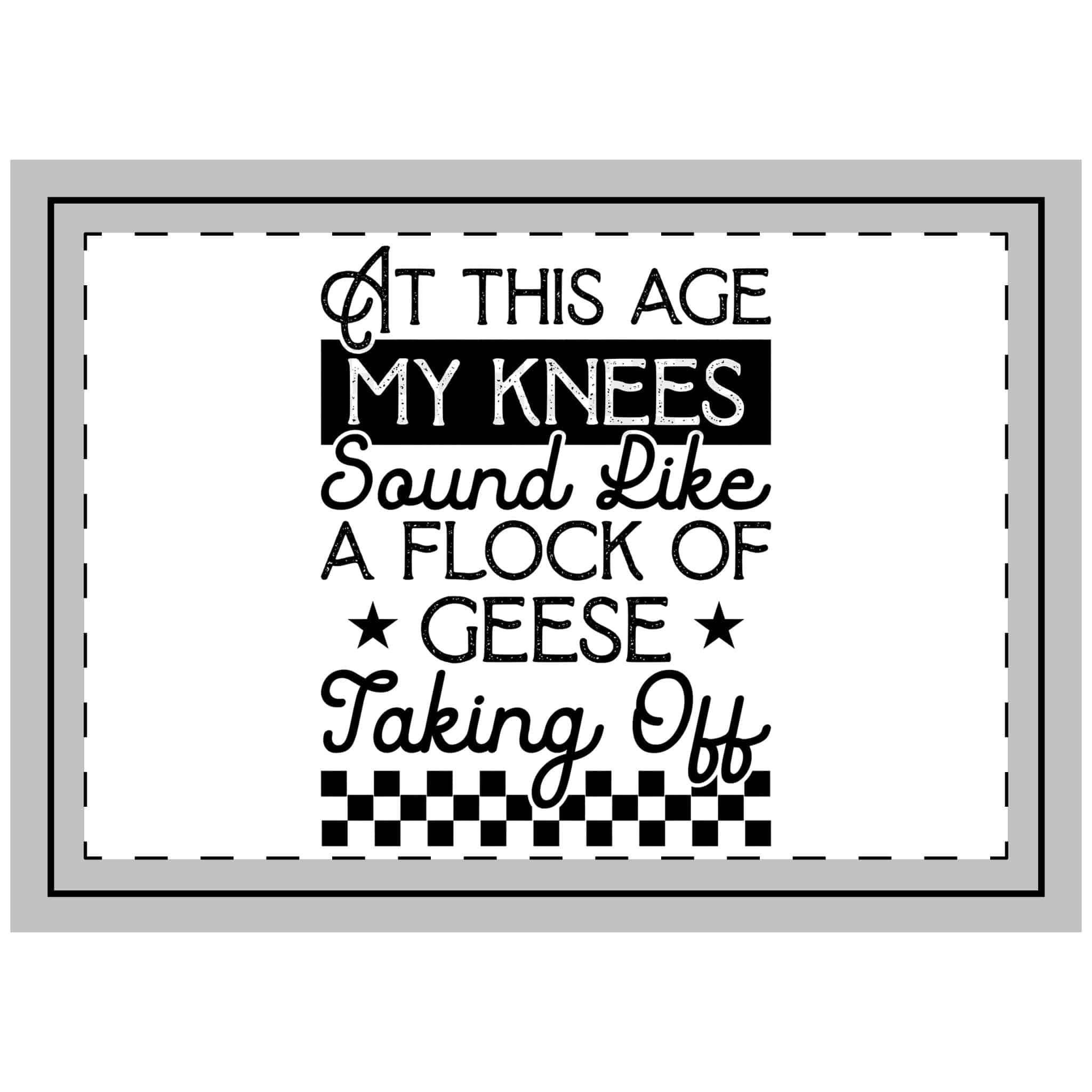 This Age My Knees Sound Like Flock Geese Taking Off Throw Pillow