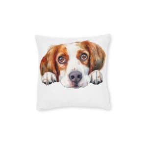 Dogs 14 Square Pillow Pink Back