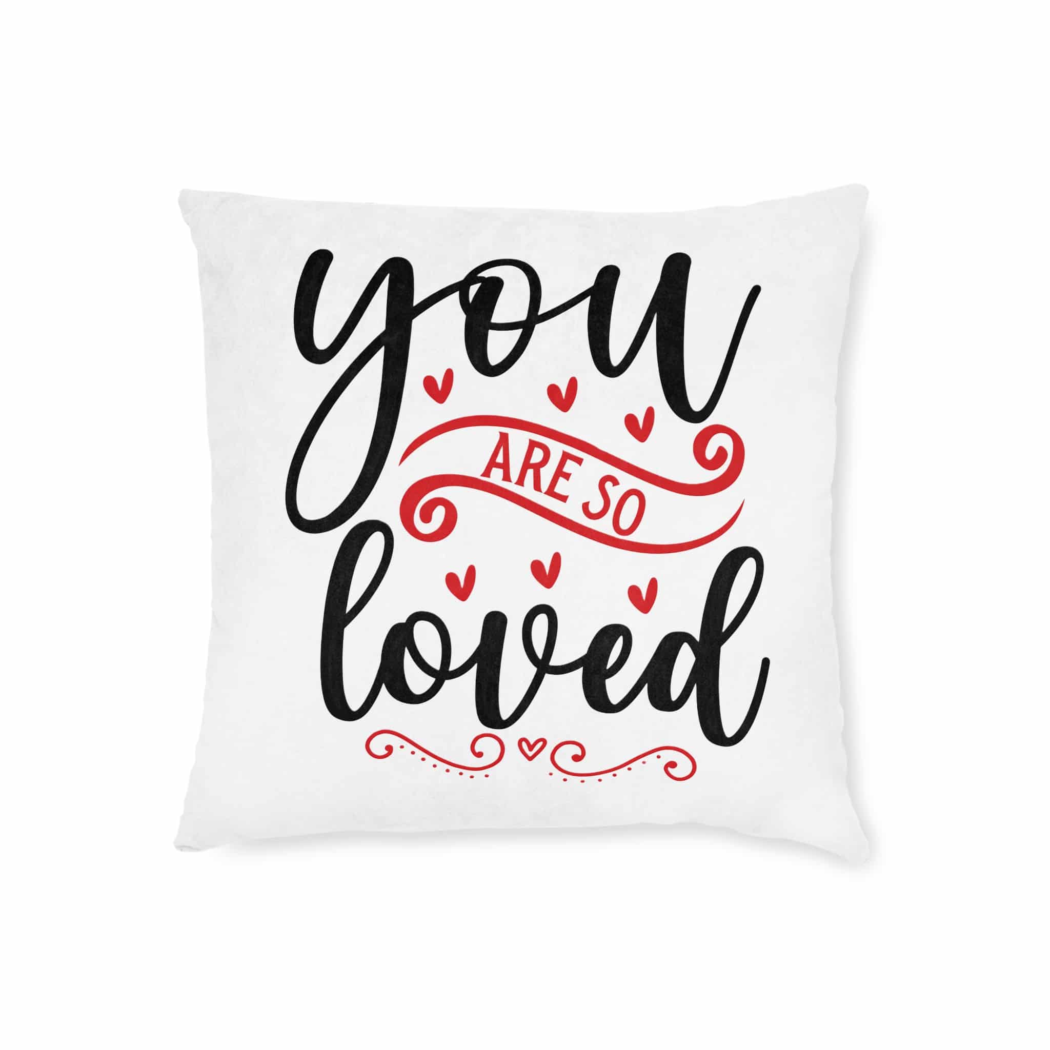 You Are So Loved 1 Square Pillow Pink Back - Image 5
