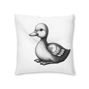 Drawing Duck With White Background That Says Duck Tufted Floor Pillow Square