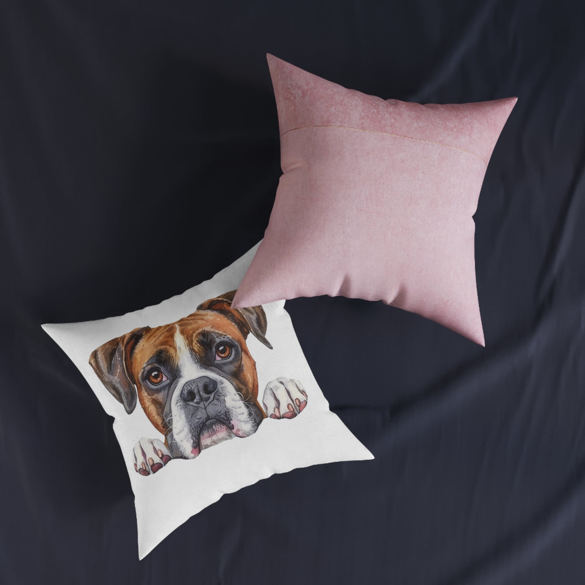 Dogs 27 Square Pillow Pink Back - Image 11