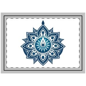 Blue Gradient Diwali Line Art Flower Pattern Throw Pillow