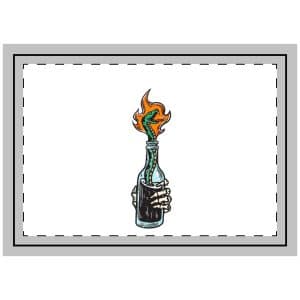Molotov Cocktail With A Snake As the Wick Throw Pillow