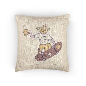 Cool Teapot Character Freestyle With Skateboard Illustration T Shirt Sticker Woven Pillow