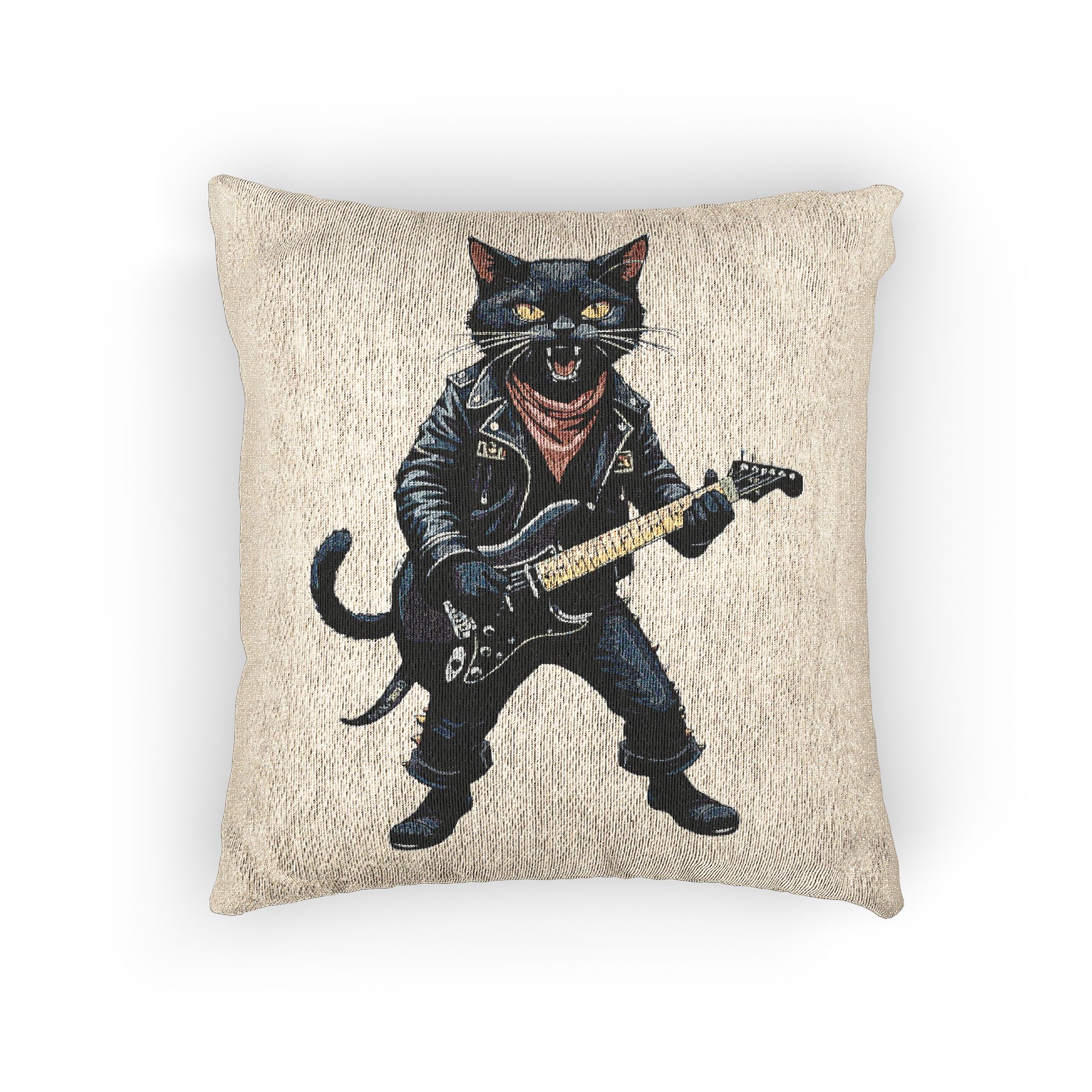Illustration Happy Smiling Dog Glasses Tshirt Design Cartoon Style Woven Pillow - Image 3