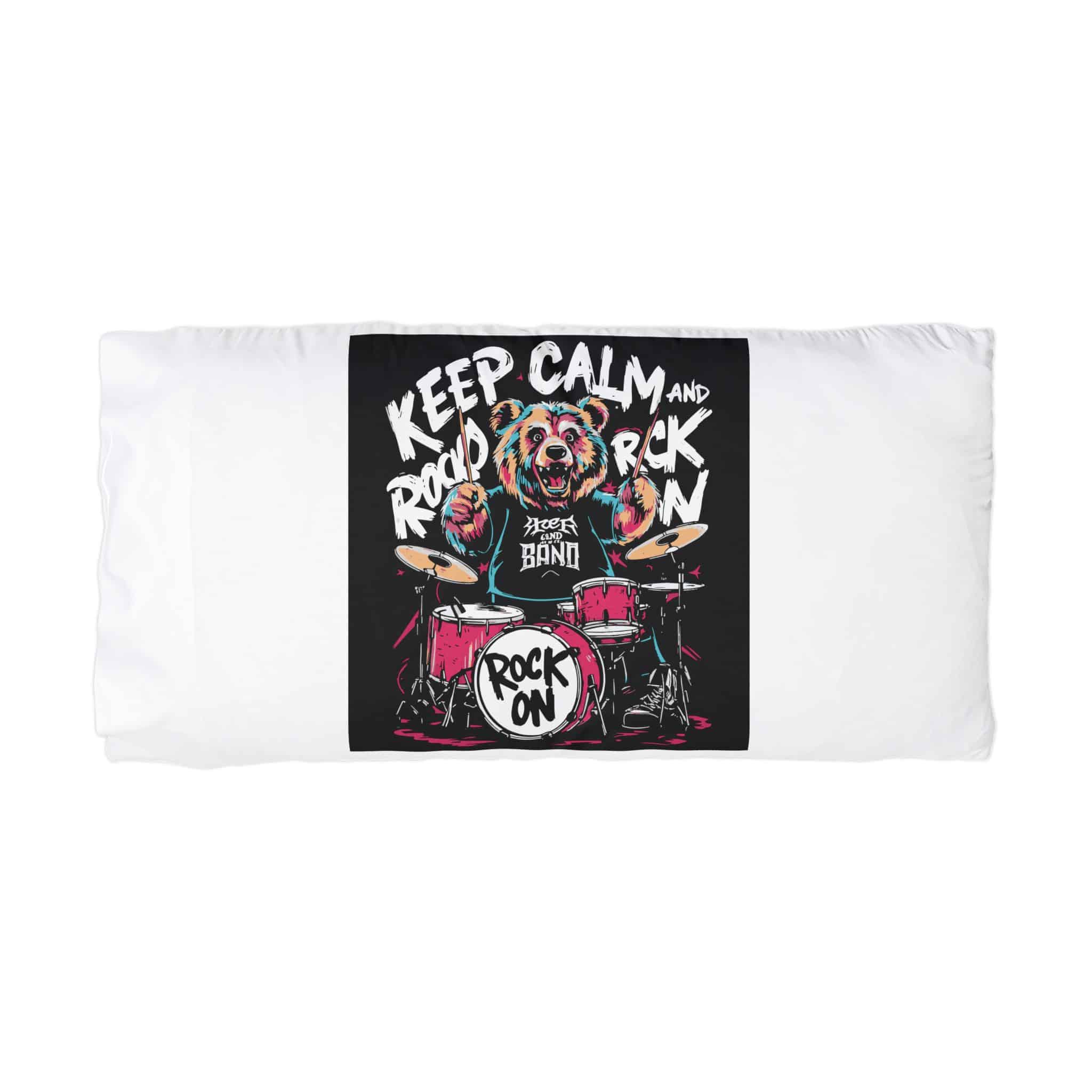 Keep Calm and Rock and Roll Microfiber Pillowcase - Image 3