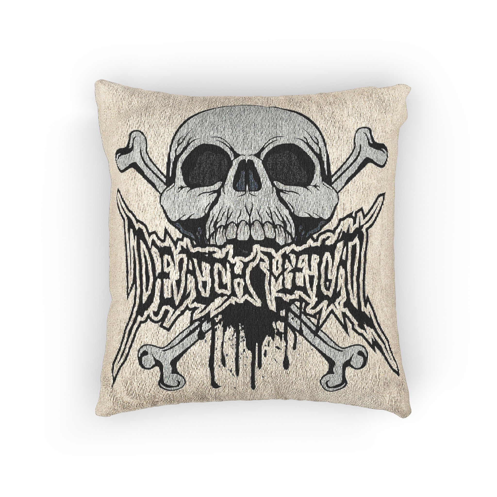 Gothic Sign With Skull Grunge Vintage Design T Shirts (56) Woven Pillow - Image 3