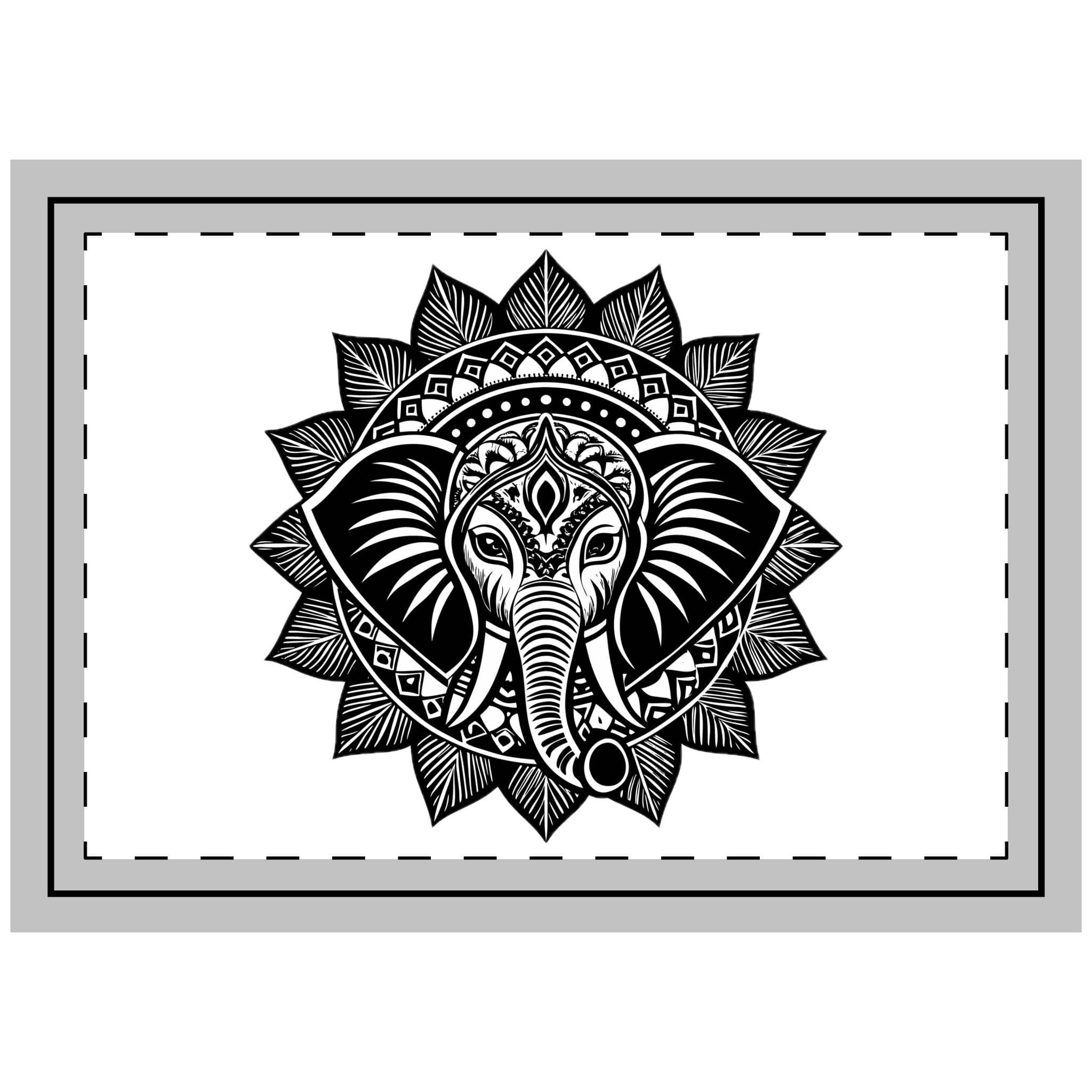 Elephant Mandala Svg Throw Pillow