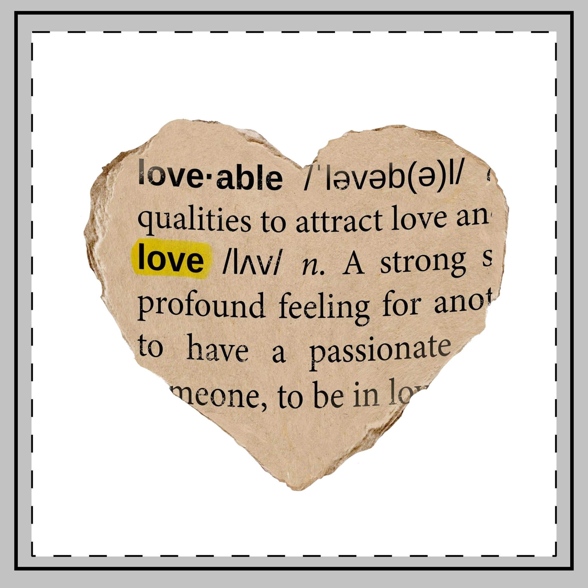 Love Definition Png Sticker Ripped Paper Ephemera Transparent Background Throw Pillow - Image 2