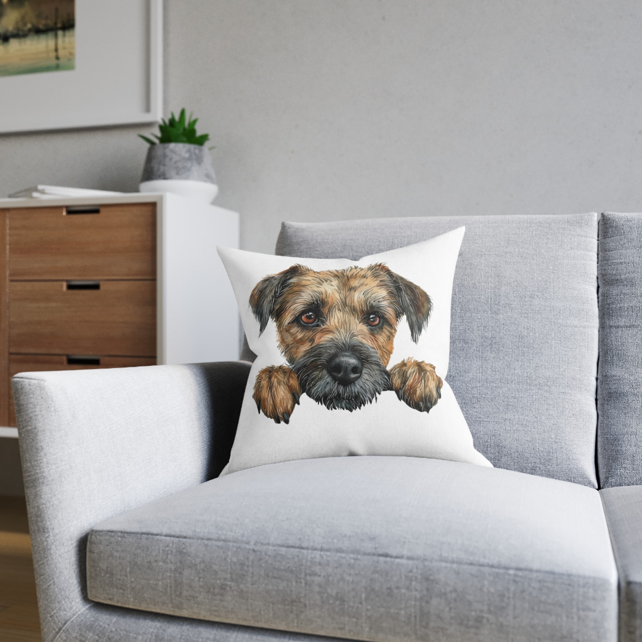 Dogs 28 Square Pillow Pink Back - Image 8