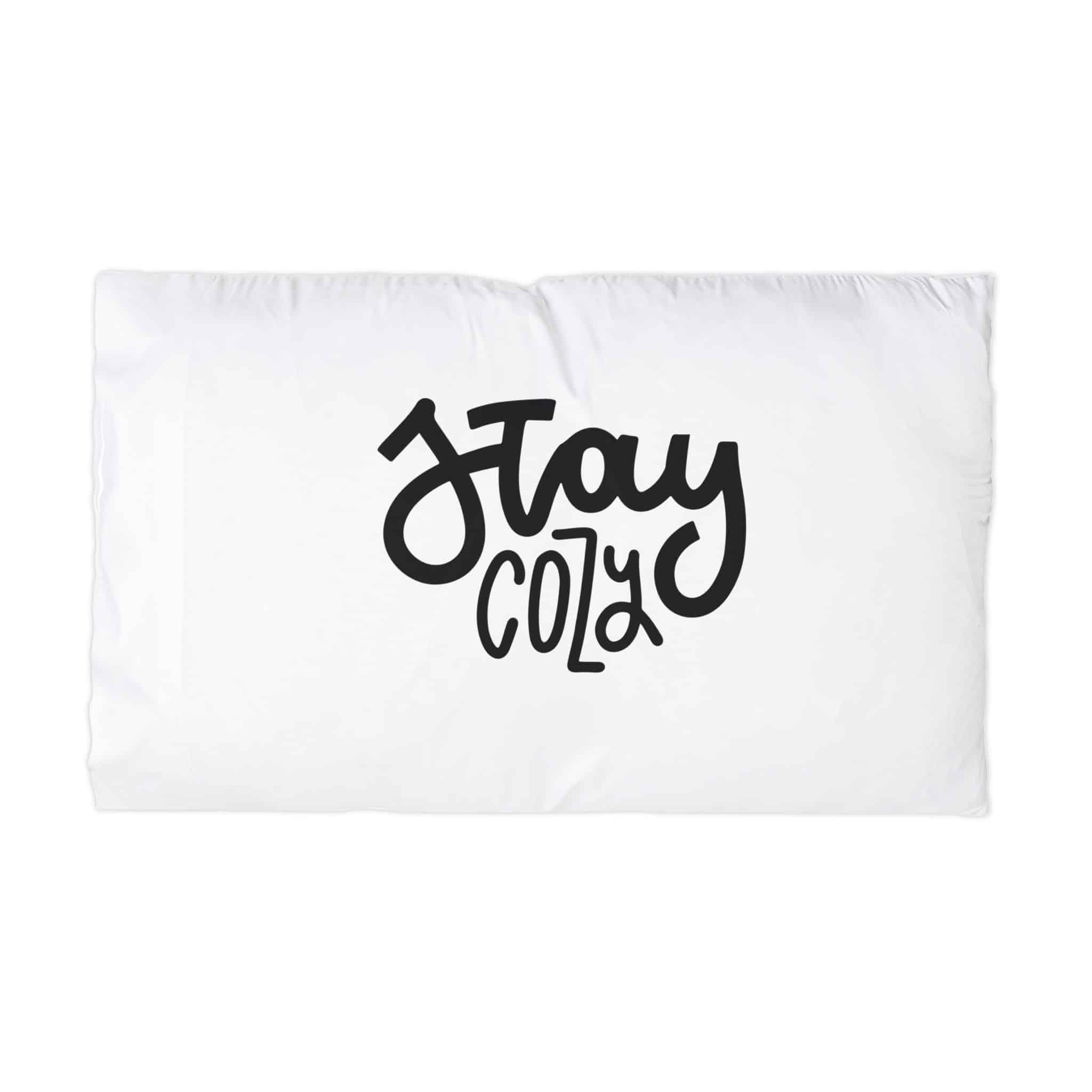 Stay Cozy Hand Written Lettering Quote Hygge Phrase Winter Autumn Time Modern Calligraphy Po Microfiber Pillowcase