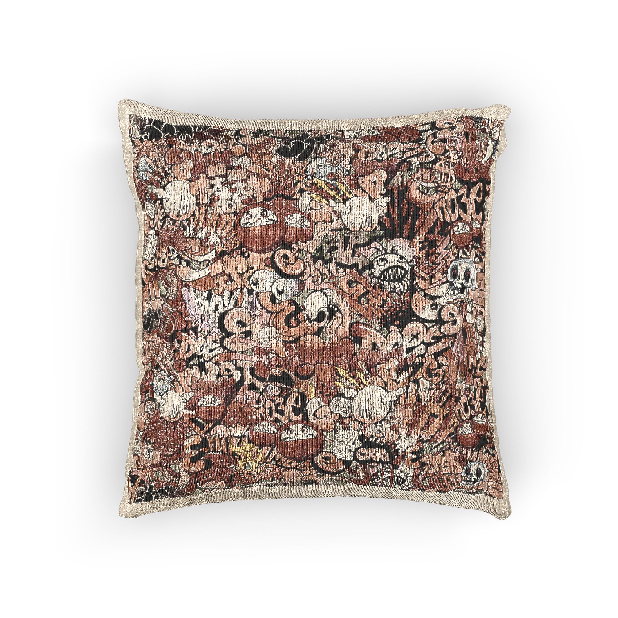 Seamless Graffiti Pattern 1 Woven Pillow - Image 3