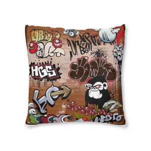 Seamless Graffiti Pattern (3) Tufted Floor Pillow Square