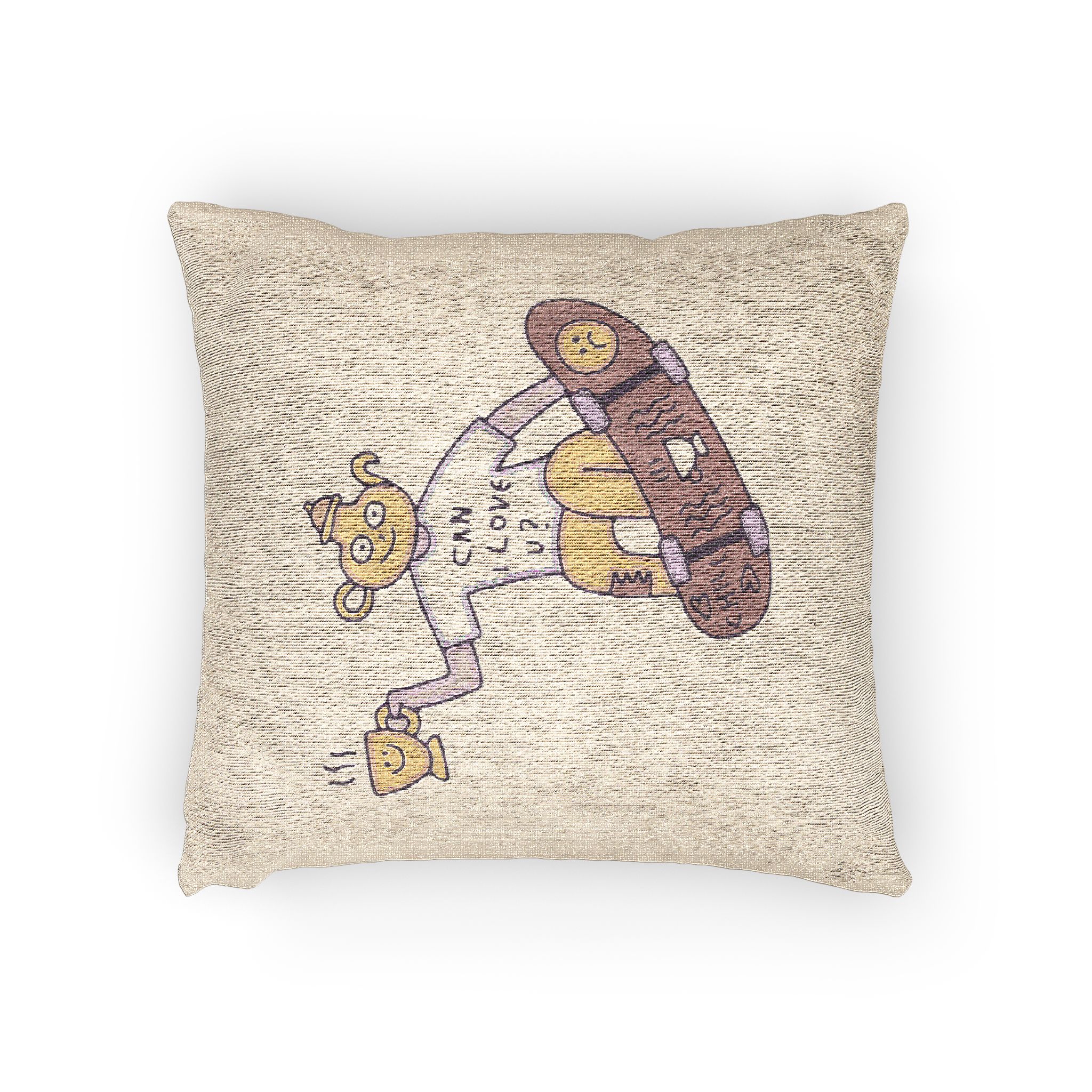 Cool Teapot Character Freestyle With Skateboard Illustration T Shirt Sticker Woven Pillow - Image 2