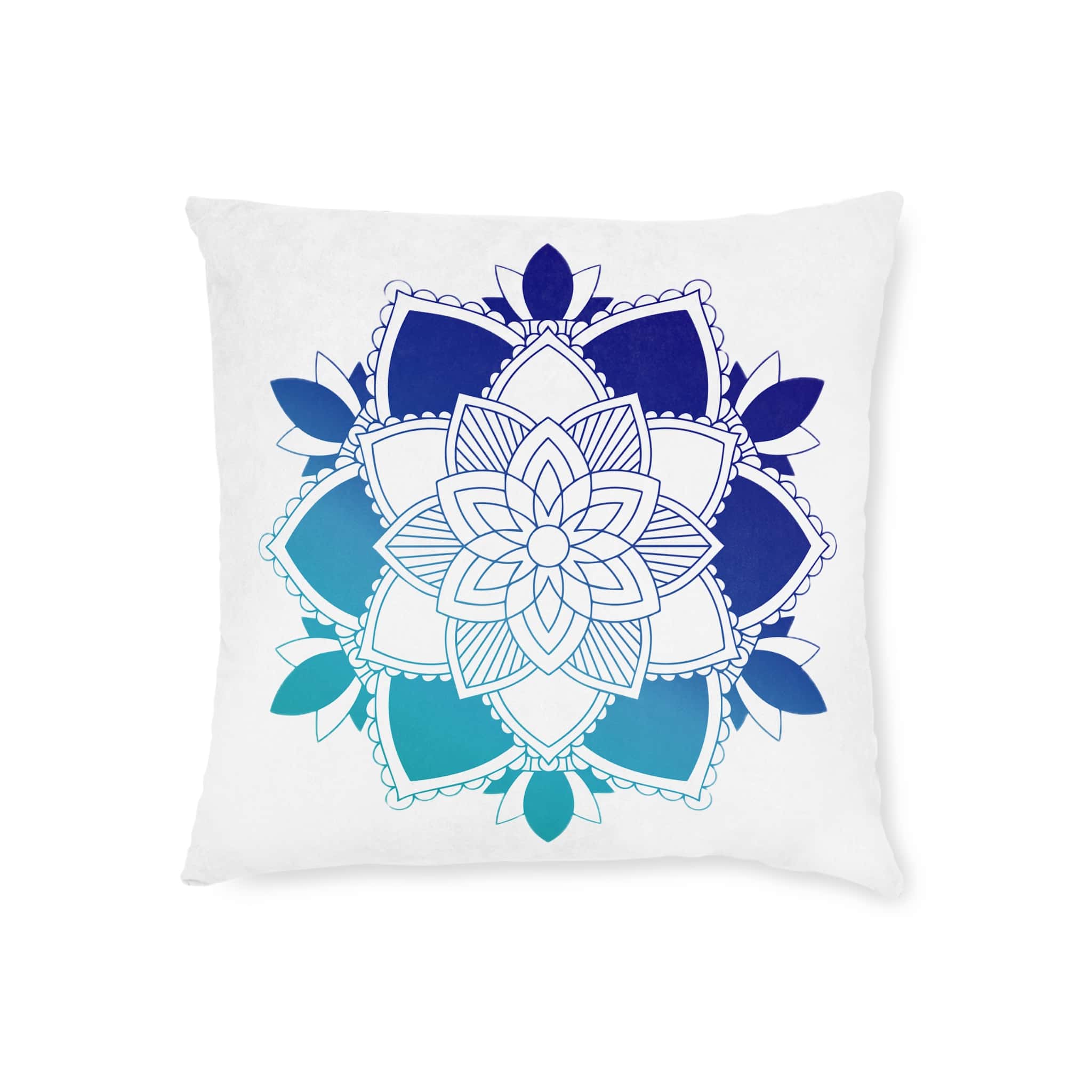 Mandala Pattern Square Pillow Pink Back - Image 5