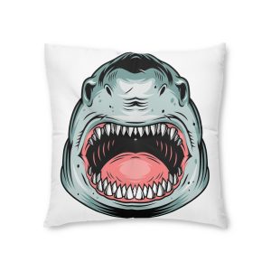 Concepto Cabeza Tiburon Agresivo Colorido Tufted Floor Pillow Square