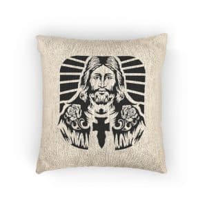 Hand Drwan Jesus Design Vector Woven Pillow