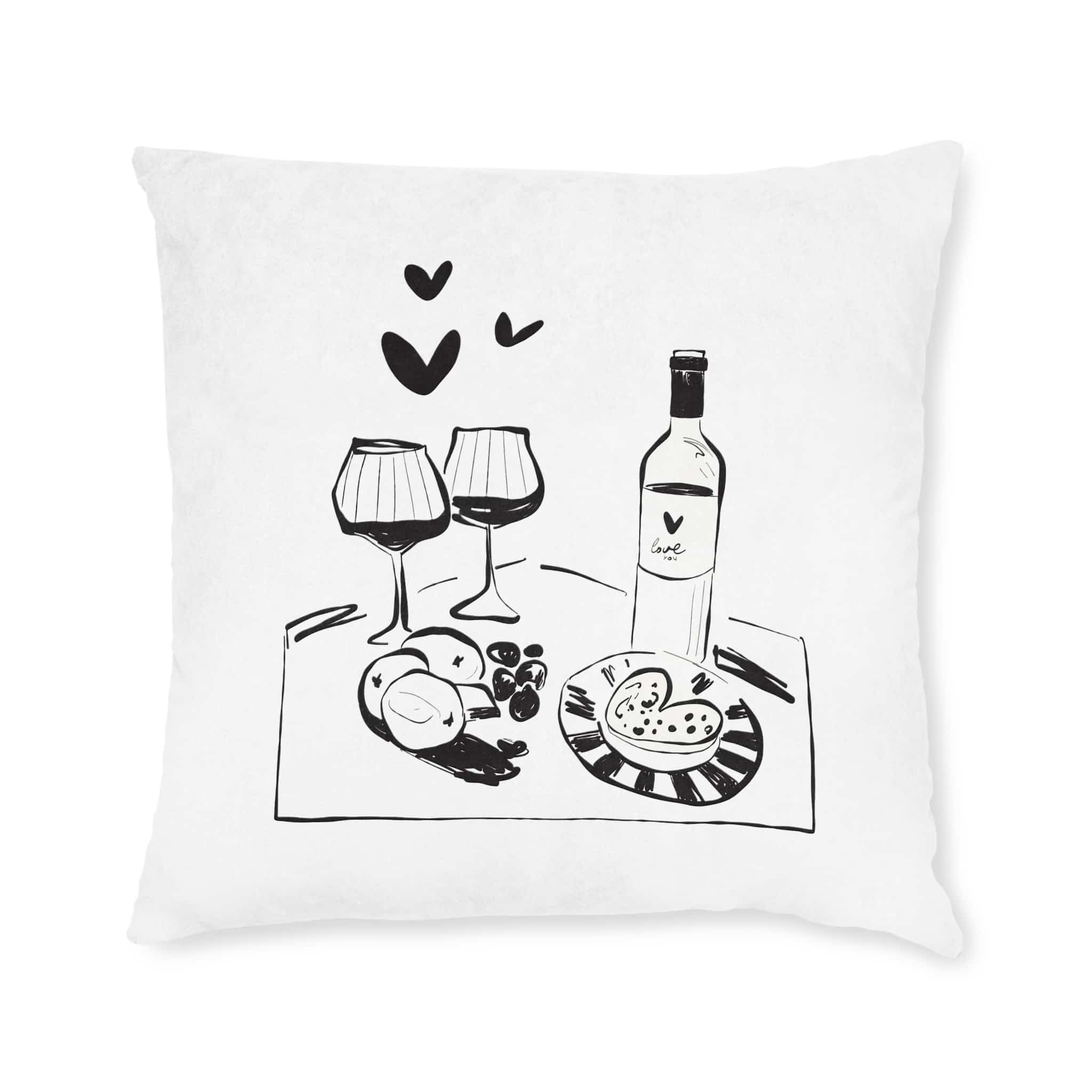 Saint Valentine S Day Hand Drawn Trendy Vector Illustration Love Card Design Cute Doodle Romantic Square Pillow Pink Back - Image 9