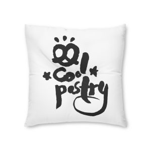 Cool Pastry Calligraphy Lettering Tufted Floor Pillow Square