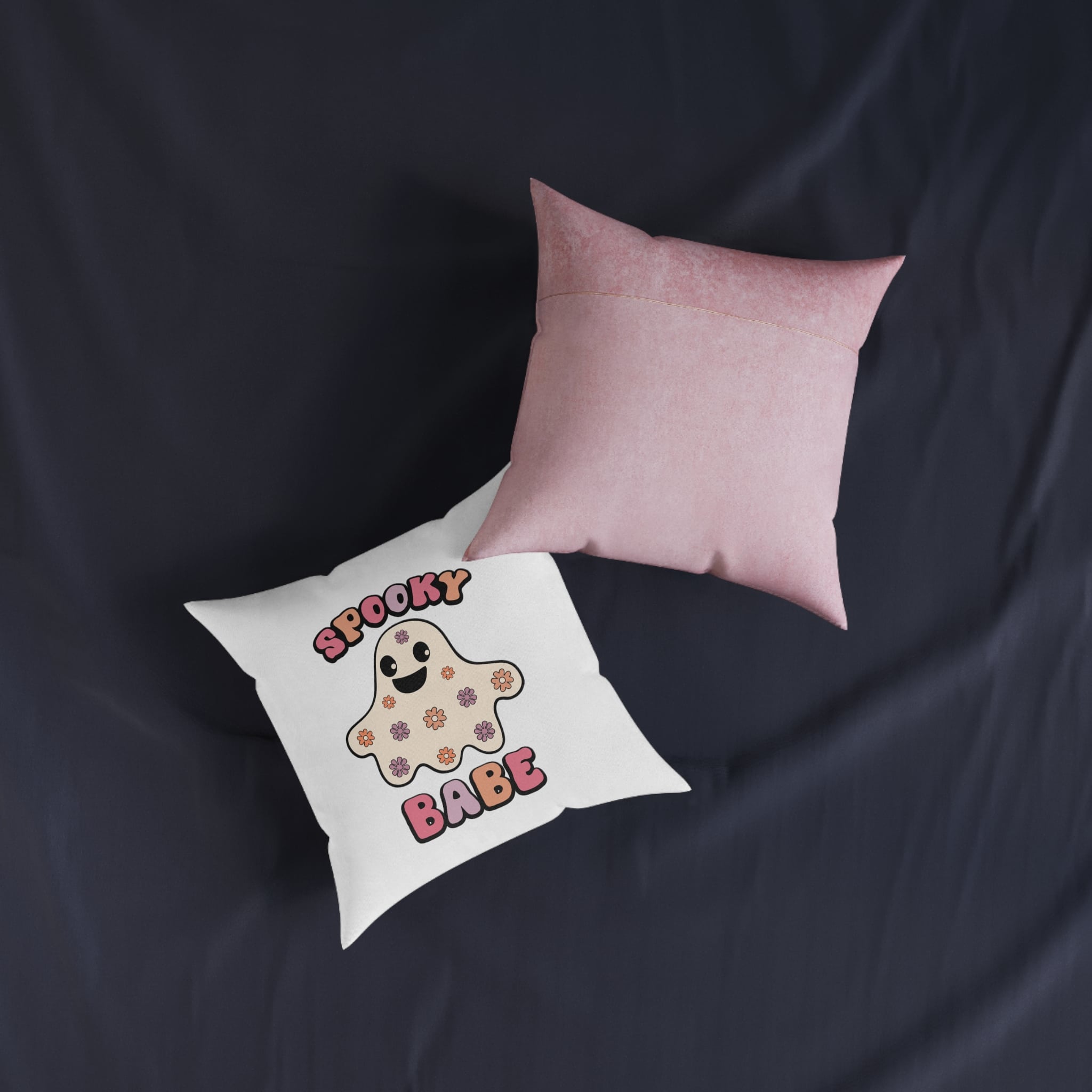 Spooky Babe Square Pillow Pink Back - Image 7