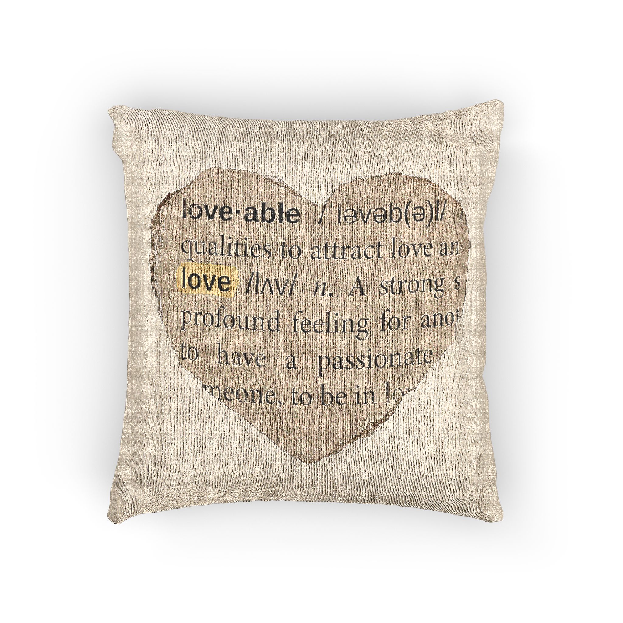 Love Definition Png Sticker Ripped Paper Ephemera Transparent Background Woven Pillow