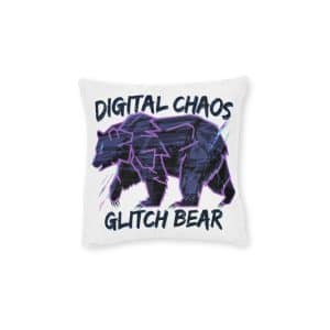 Bear Wearing Jacket (1) Square Pillow Pink Back