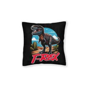 Vector Trex Dinosaur That Looks Really Cool Square Pillow Pink Back