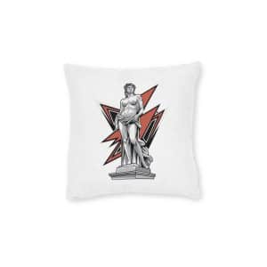 Greek Statue T Shirt Square Pillow Pink Back