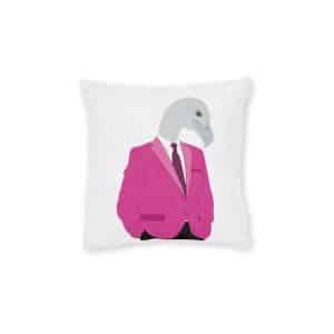 Vulture Businessman 01 Square Pillow Pink Back